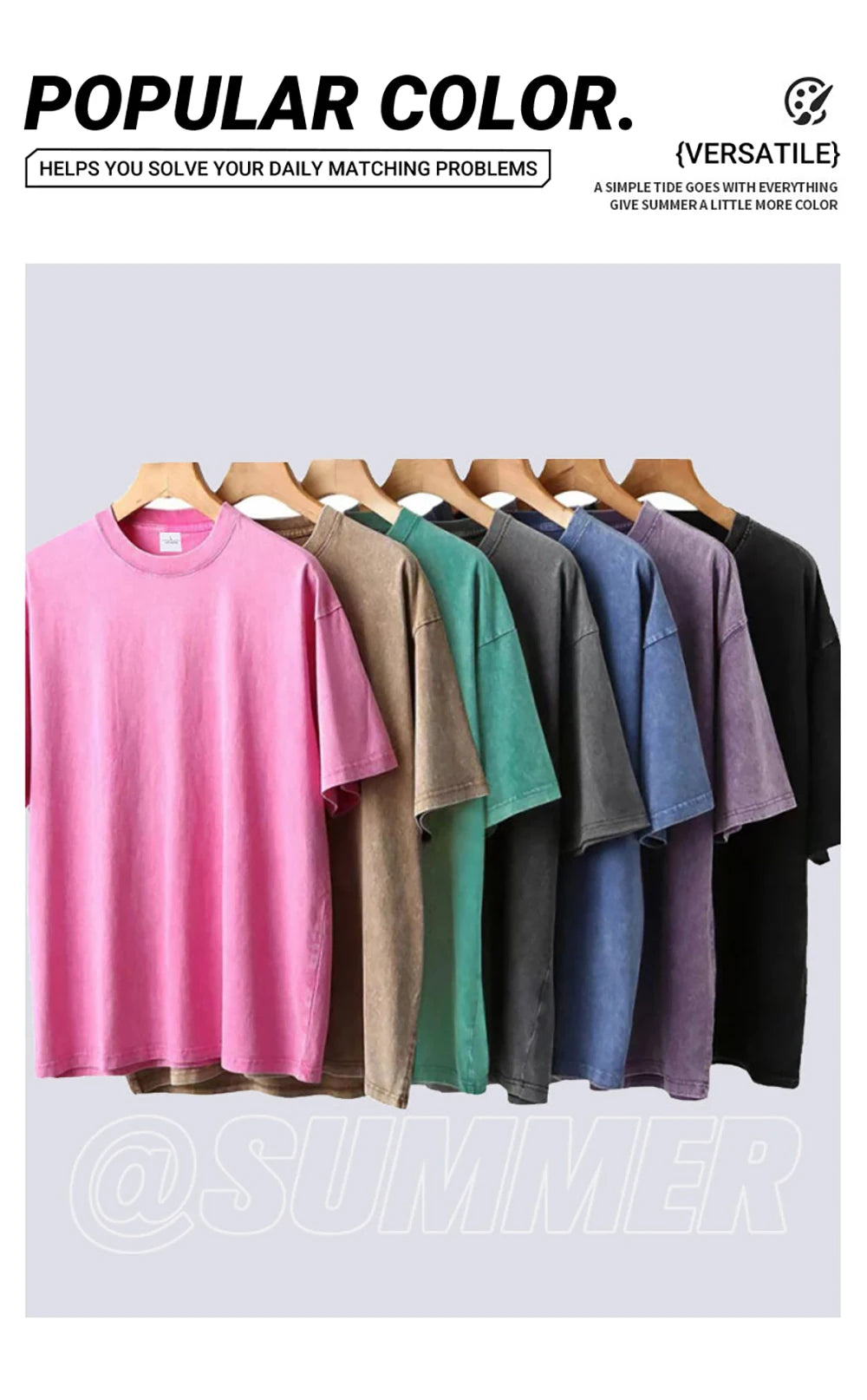 Summer Cotton  Casual Vintage  T-shirt