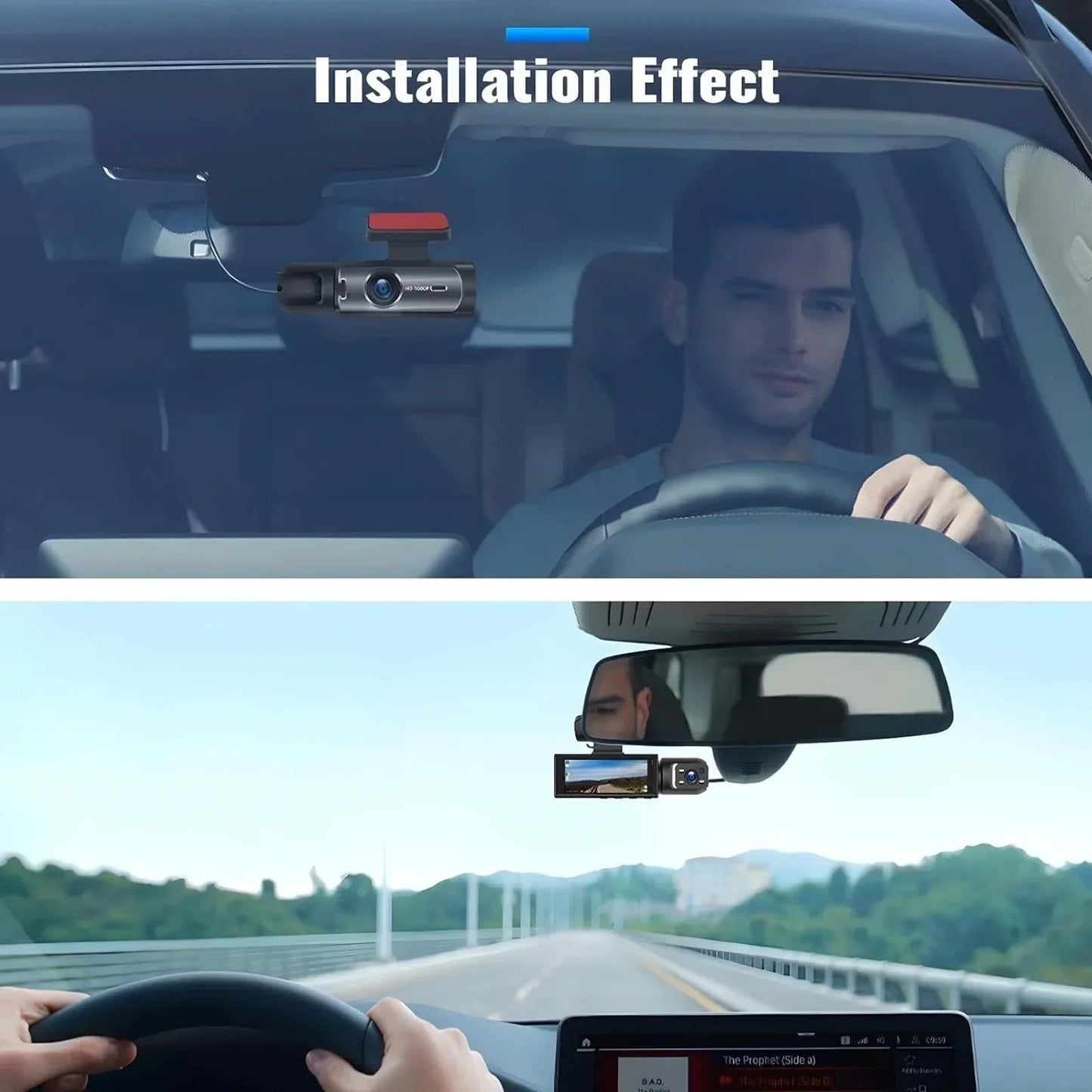 1080P HD Front Rear Dashcam 1 Count Dash Camera for Car,Car Driving Recorder with IR Night-Vision G Sensor 3.16 Inch IPS Screen