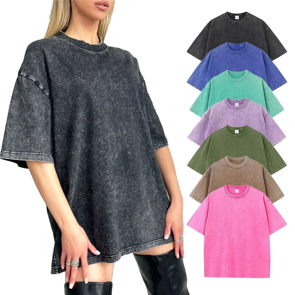 Summer Cotton  Casual Vintage  T-shirt