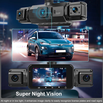Dashcam 4 Channel Voice Recording Video Recorder Black Box 1080P Night Vision dash cam automobile Auto parts add Hardwire kit