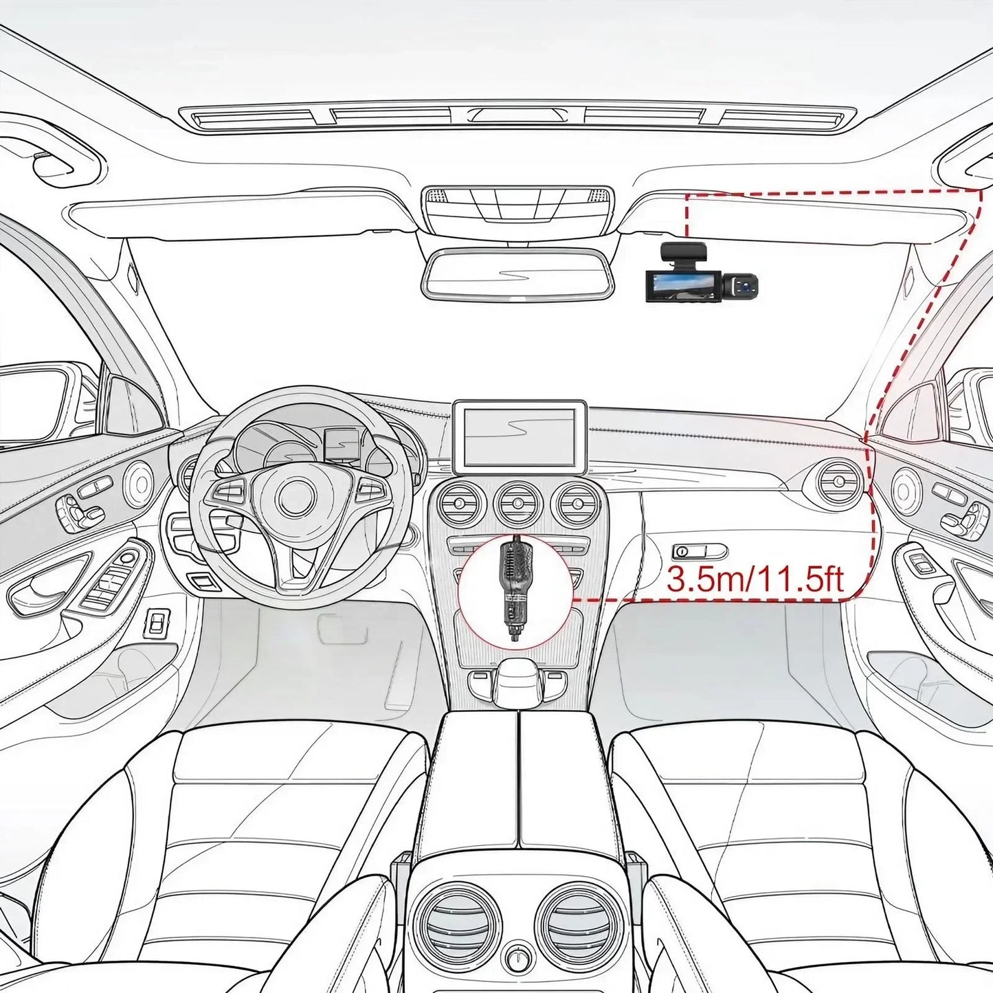 1080P HD Front Rear Dashcam 1 Count Dash Camera for Car,Car Driving Recorder with IR Night-Vision G Sensor 3.16 Inch IPS Screen