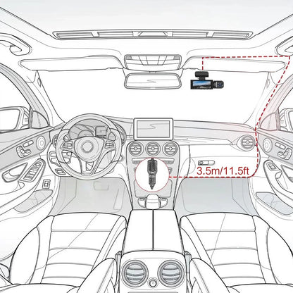 1080P HD Front Rear Dashcam 1 Count Dash Camera for Car,Car Driving Recorder with IR Night-Vision G Sensor 3.16 Inch IPS Screen